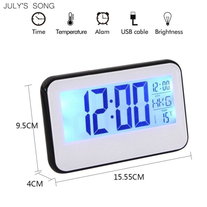 worth-buy-เพลงของ-july-นำนาฬิกาปลุกนาฬิกาตารางดิจิตอลไฟกลางคืนอุณหภูมิเสียงนาฬิกาตั้งโต๊ะอิเล็กทรอนิกส์