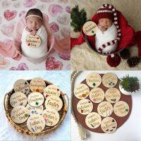 10 Pcs Baby Holiday Decoration Set Rustic Wooden Baby Months Signs Ornaments Newborn Photography Prop