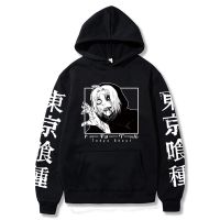 Tokyo Ghoul เสื้อฮู้ดผู้ชาย,เสื้อมีฮู้ดพิมพ์ลายอนิเมะญี่ปุ่นเสื้อกันหนาวสบายๆฮาราจูกุสเวตเตอร์สไตล์ฮิปฮอปยูนิเซ็กส์