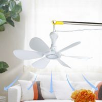 Silent 6 Leaves Powered Ceiling Canopy Fan with Remote Control Timing 4 Speed Hanging Fan for Camping Bed Dormitory Tent New