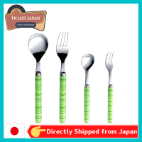 【จัดส่งโดยตรงจากญี่ปุ่น】 Nagao Tsubame Sanjo Border Dinner Cutlery Set 4 Pcs Yellow/green/blue Made In Japan, Top Japansese Outdoor Brand, Camp Goods,BBQ Goods,สินค้าสำหรับกิจกรรมกลางแจ้ง,สินค้ากลางแจ้งคุณภาพสูงเพลิดเพลินกับธรรมชาติ