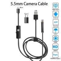 กล้องเอนโดสโคปไวไฟมินิสายเคเบิลกล้องตรวจจับกันน้ำแบบยืดหยุ่น5Mm 1M 2M USB หุ่นยนต์ส่องกล้อง