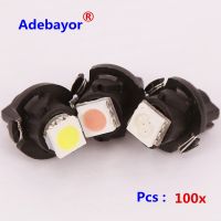 หลอดไฟแดชบอร์ดไฟ Led อากาศรถยนต์50ชิ้น T5 T5 V1 V2 5050 1smd 12มม. โคมไฟแผงไฟอุปกรณ์ T6.5จอดรถโคมไฟอัตโนมัติ Adebayor Led