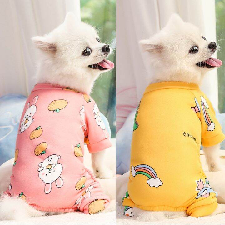 COD PET Cotton Warm Clothes Pet Dog Clothes Four-legged Cats Pajamas ...