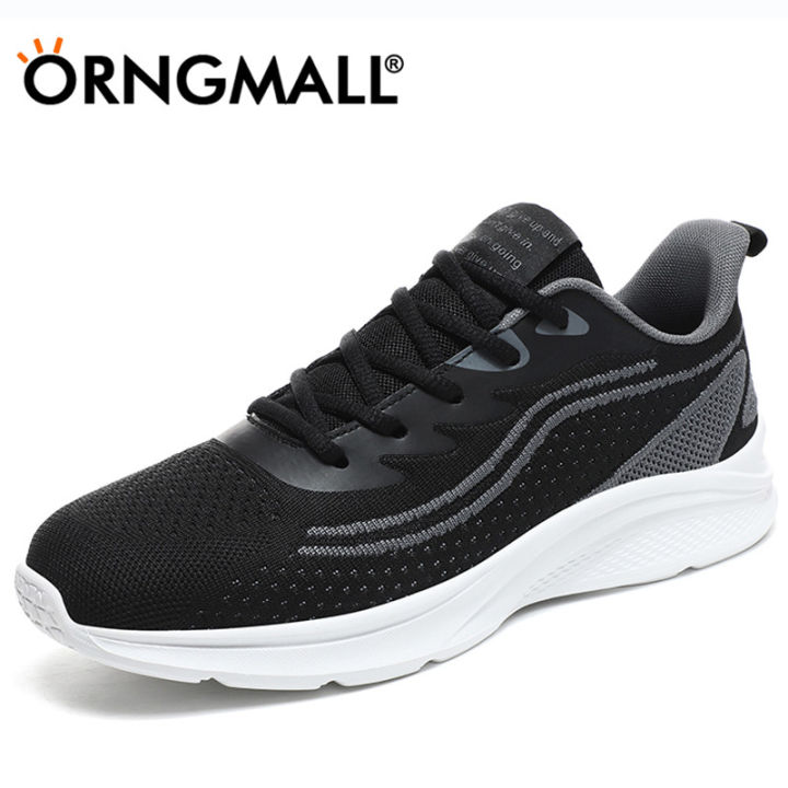 รองเท้ากีฬาของ-orngmall-สำหรับผู้ชายรองเท้าผ้าใบคุณภาพสูงรองเท้าลำลองสีดำแฟชั่นยิมรองเท้ายสำหรับเดินวิ่งเบาสบายๆเหมาะสำหรับชีวิตประจำวันและกีฬาผู้ชายรองเท้าผ้าใบขนาดพิเศษ38-47