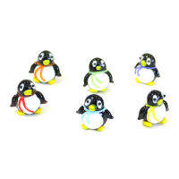 6 ชิ้นที่กำหนดเองที่มีสีสัน Handmade แก้ว Penguin Miniature Figurine น่ารักการ์ตูนสัตว์เครื่องประดับ Fairy Garden อุปกรณ์ตกแต่ง-ogfhdsd