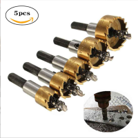 HSS hole opener 16-30mm set 5pcs titanium plated stainless steel hole opener metal sheet punch drill