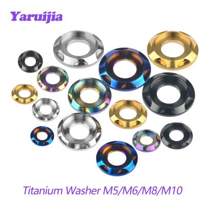 Yaruijia Titanium Spacer Washers M5/M6/M8/M10 Gasket for Bike Motorcycle Car Decorative Washers