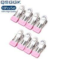 10Pcs Stainless Steel Clothes Peg Household Multipurpose Sealing Clips Windproof Non Slip No Trace Fixed Clamp Airing Clothespin Clothes Hangers Pegs