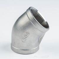 BSPT1/4 3/8 1/2 3/4 1 1-1/4 Thread Female Stainless Steel SS304 45 Degree Elbow Max 150 psi Fittings For Water Gas Oil