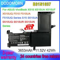 DODOMORN B31N1637 Laptop Battery For ASUS X510 X510UA X510UF X510UQ F510 F510UA F510UQ S510UA S510UQ S510UR C31N1637 42Wh 11.52V สต็อกสำเร็จรูป agapi