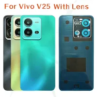 ใหม่สำหรับ Vivo V25ประตูหลังฝาหลังปิดโทรศัพท์ประตูหลังเคสสำหรับ Vivo Vivo V25 V2202ชิ้นส่วนการเปลี่ยนฝาแบตเตอรี่ + เลนส์กล้องถ่ายรูป