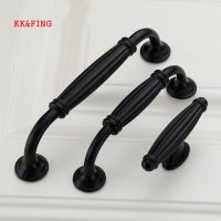 【CW】 KK amp;FING 1pcs Aluminum Alloy Black Cabinet Handles Modern Kitchen Cupboard Door Pulls Drawer Knobs Fashion Furniture Hardware