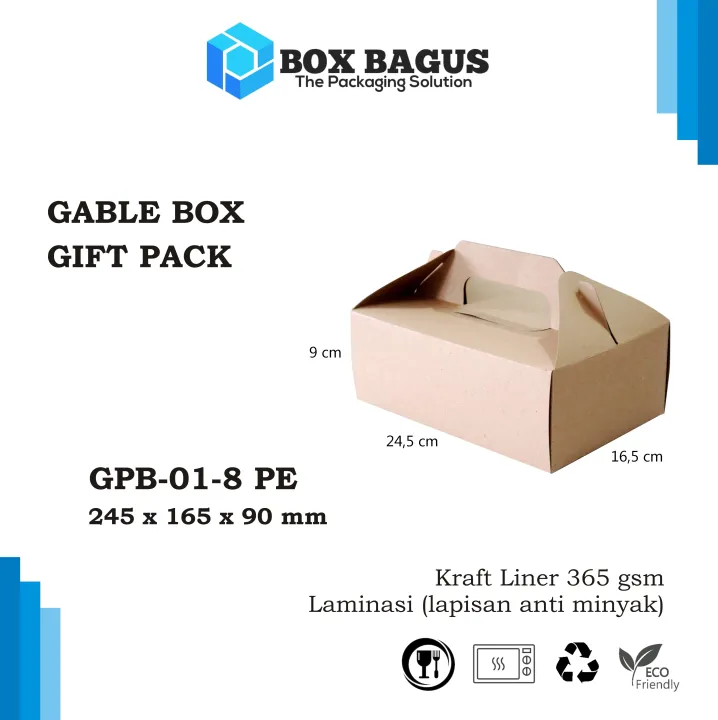 Isi Pcs Gable Box Gift Pack Paper Dus Kardus Kotak Makanan Snack