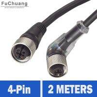 ปลั๊กตะกั่วแบบตรงและแบบโค้งงอสาย4-Pin 2เมตรสำหรับ LM12 LM18 LM30ปลั๊กอินเซ็นเซอร์ความใกล้สวิตช์ไฟฟ้าสวิตช์