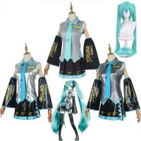 Vocaloid Miku Cosplay Wig Costume Japan Midi Dress Beginner Future Miku Cosplay Female Halloween Womens Costume Men Size