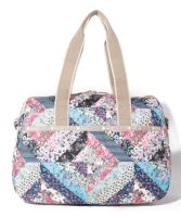 Lesportsac 3356กระเป๋าสะพายกระเป๋า Messenger สามารถแขวนกระเป๋าเดินทางรุ่นที่พิมพ์ด้านล่างสีฟ้า