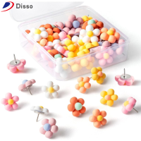 DISSO 36PCS 36ชิ้นค่ะ ดอกเดซี่ โบโฮ ตกแต่งด้วยการตกแต่ง หมุดกดหมุด กระดานข่าวกระดานข่าว สีสันสดใส หมุดปักดอกไม้ ภาพติดผนัง