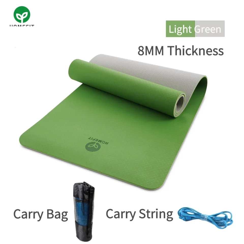 8MM Non-slip TPE Yoga Mat Pilates fitness Non Slip yoga mat free cary bag extra  thick extra width yoga mat anti slip