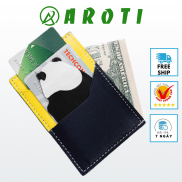 Ví Da Nam Nữ AROTI Nhỏ Gọn Đựng Thẻ Panda Card Holder Chất Da Bò Đẹp Cao