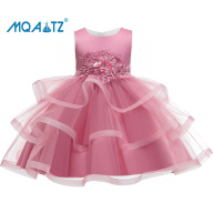 MQATZ Đầm Hoa Bé Gái Mùa Hè 2022, Váy Cưới Trẻ Em Cho Trẻ Em Trang Phục Dự Tiệc Công Chúa Vestido Cô Gái Fluffy Không Tay 3-10 Năm L5225 thumbnail