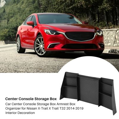 Car Center Console Storage Box Armrest Box Organizer for X Trail T32 2014-2019 Interior Decoration