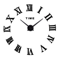 3D DIY Luxury Clock Home Mirror Sticker Extra Roman Numerals