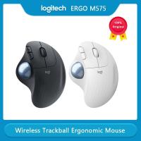 Logitech ERGO เมาส์ไร้สาย2.4กิกะเมาส์สรีรศาสตร์แบบ5ปุ่มไร้สายกิกะเฮิร์ตซ์สำหรับอุปกรณ์คอมพิวเตอร์วาดภาพในสำนักงาน