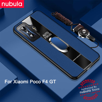 NUBULA สำหรับ Xiaomi Poco F4 GT เคสพียูเคสหนังขอบนิ่มกันกระแทกฝาหลัง Hp Poco F4 GT เคสมือถือพร้อมที่ยึดแม่เหล็กขาตั้งสายคล้องมือสำหรับ Poco F4 GT