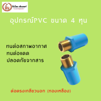 ข้อต่อตรง เกลียวนอกทองเหลือง 1/2 นิ้ว (4 หุน) แพ็ค 2 ชิ้น เหมาะสำหรับท่อเชื่อมท่อเข้ากับปั้มน้ำหรือถังเก็บน้ำ ราคาถูกและดี