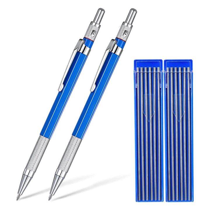 Welders Pencil with Round Refills, 2.0 mm Mechanical Pencil Marker for