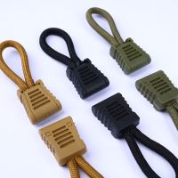 10pcs/set Zipper Pull Cord Black Zipper Ropes Apparel Bag Tactical Backpack Accessories Zip Puller Replacement Door Hardware Locks Fabric Material