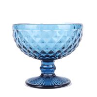 【CW】♕✁✱  Short Colored Glass Tall Goblets Cup Dessert European Thick Wine Bowl Decoration