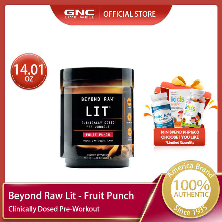 [NEW LAUNCH] Beyond Raw Lit Fruit Punch 14.01OZ(397.2G) Clinically Dosed PreWorkout [EXP