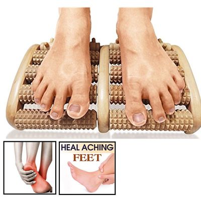 hot【DT】 3 5 Row Foot Wood Massage Reflexology Relax Massager Spa Anti Cellulite