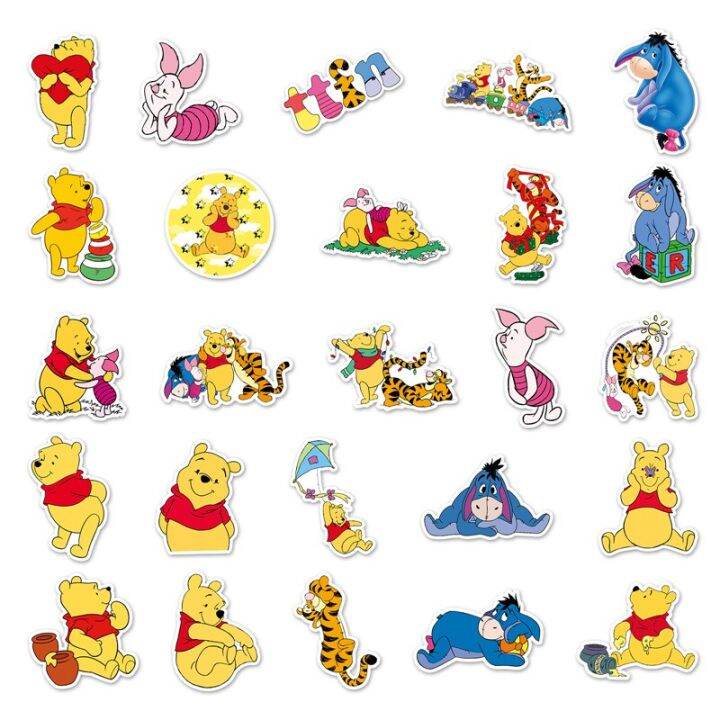 10-30-50pcs-winnie-pooh-bear-cartoon-children-stickers-skateboard-guitar-suitcase-girls-waterproof-scrapbooking-sticker-kids