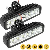 【CW】 2PCS 18w 6 Car DRL Offroad SUV Truck Headlights Driving Lamp 12V 24V 6000K