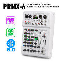 คอนโซลผสมเสียง PRMX-6บันทึก USBPC dengan 5.0 BT,99 Kesan DSP,Kualiti Studio 24bit 192K,untuk Studio Rakaman,Live Mobile