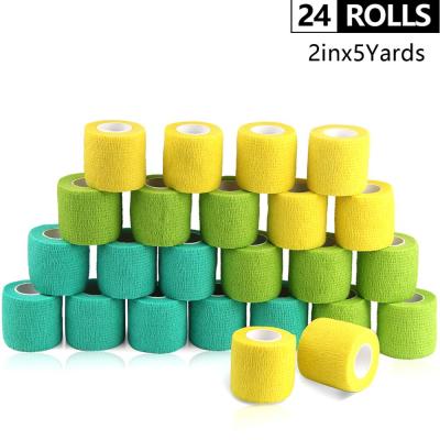 24Rolls 5CM Sport Self Adhesive Elastic Bandage Wrap Tape 4.5m Elastoplast For Knee Support Pads Finger Ankle Palm Shoulder