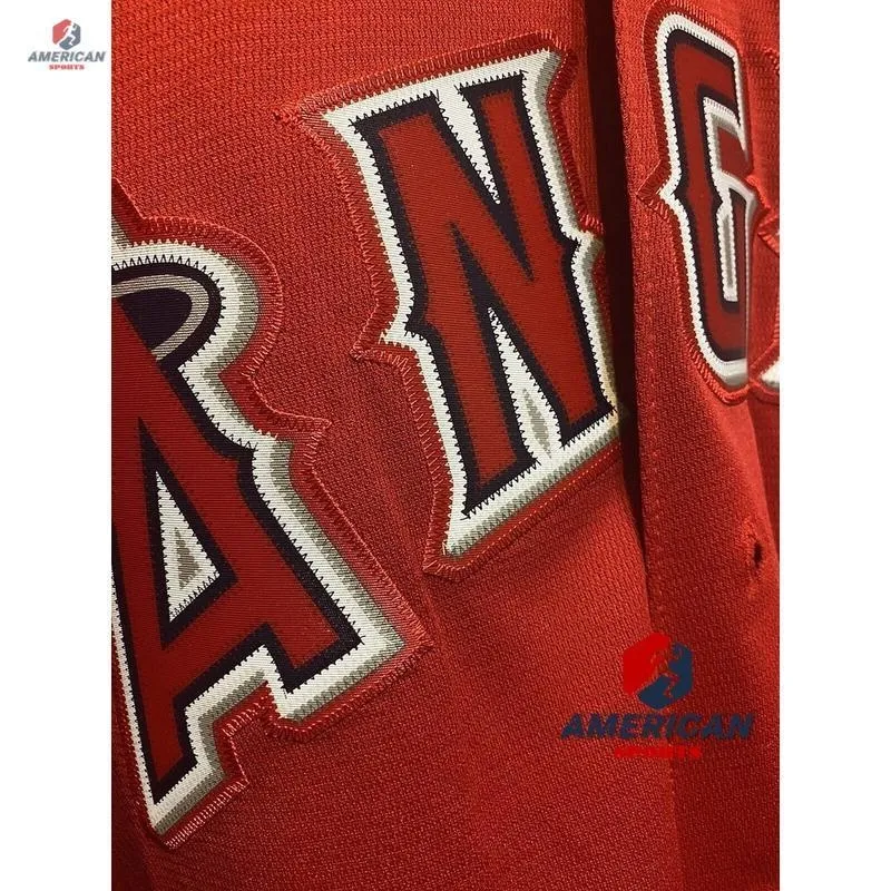 High quality and high sales embroidered jerseys Men's shirt 2023MLB Los  Angeles Angels Shohei Ohtani Red Home player Baseball Jersey