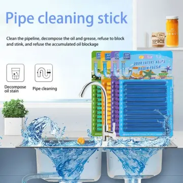 12 Pcs Drain Cleaner Sticks Sets Non-toxic Sink Clean Deodorizer