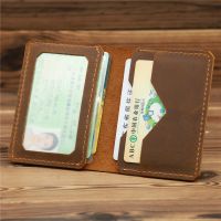 Vintage Minimalist  Cow Leather Credit Card Wallet and Driving License Holder ID Bank Cards Porte Carte Cardholder Card Holders