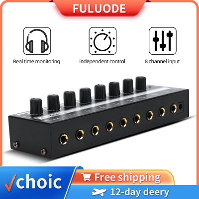 8 Channel Headphone amplifier Audio HA800 Stereo Amp Microamp Amplifier for Music Mixer Recording Ultra-Compact Sound amplifier