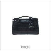 Small Clutch Crocodile Black Color by Xotique