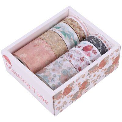 10Pcs/Set Decorative Kawaii Washi Tape Set Japanese Paper Stickers Japanese Stationery Scrapbooking Supply