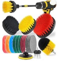 20PcsSet Electric Scrubber Brush Drill Power Scrub Pads Sandpaper Cleaning Brushes for Bathroom Carpet Glass Car Tires