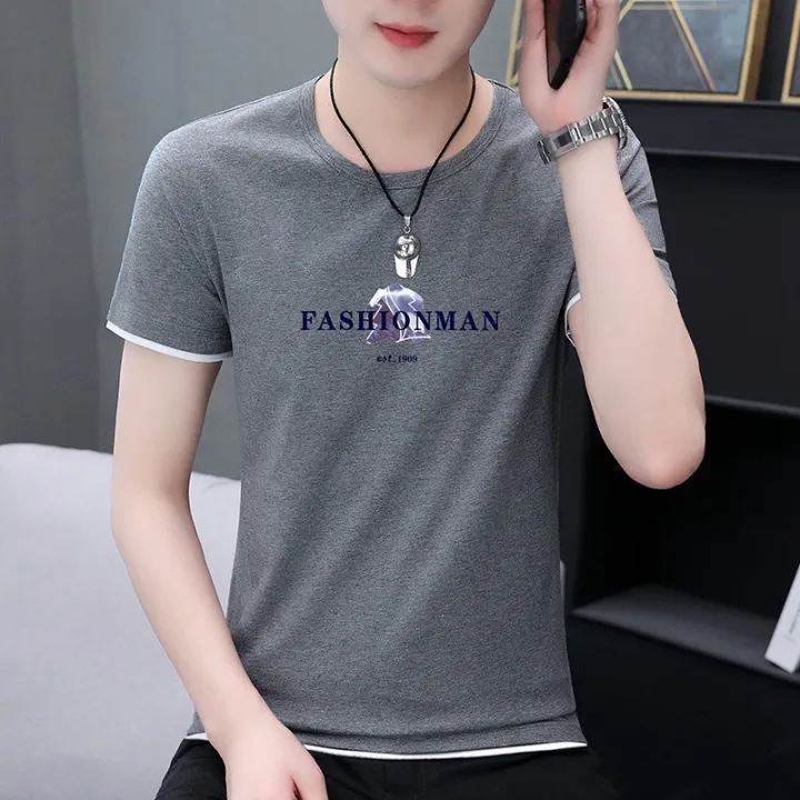 cod-short-sleeved-t-shirt-mens-new-printed-t-shirt-korean-version-of-the-trendy-brand-foreign-trade-large-size-student-advertising