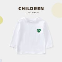 [COD] Childrens long-sleeved childrens 2022 spring new boys and girls love embroidery bottoming baby net red tide brand