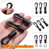 ❀✾ 20pcs 5mm Plastic Latex Round Rope Hook Windproof Plastic Tent Suspension Hooks Awning Pole Inner Hanger Clips Webbing Buckle