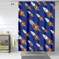 Bathroom Curtains with Cartoon Decoration Buckle and Hook Tasteless and Waterproof Shower Curtains for Bathroom Use